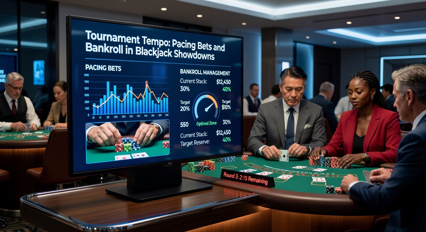 Nahaufnahme eines Turnier-Finaletisches mit hohen Chip-Stacks und konzentrierten Spielern